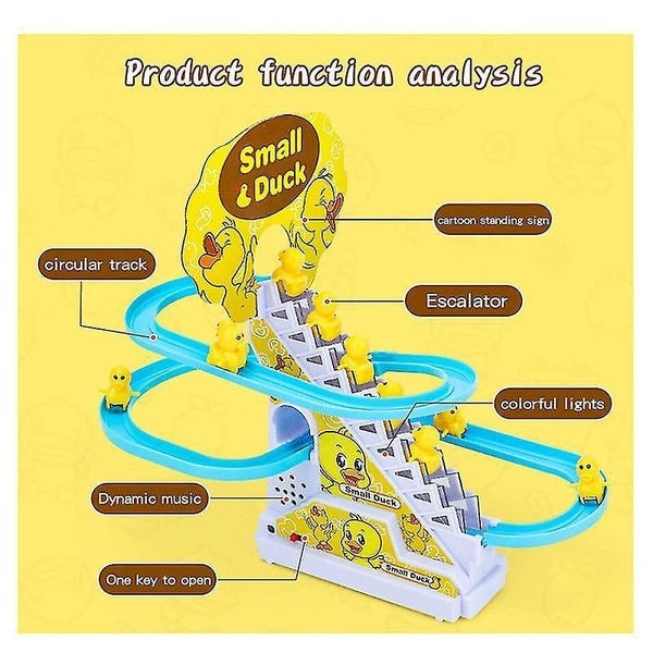 Small Ducks Roller Coaster Climbing Stairs Slide Toy