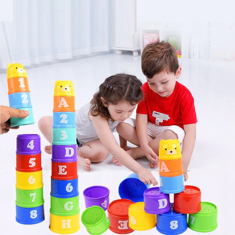 Colorful Stacking Cups with Numbers and Alphabets